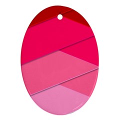 Geometric Shapes Magenta Pink Rose Oval Ornament (two Sides)