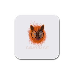 Cat Smart Design Pet Cute Animal Rubber Square Coaster (4 Pack) 