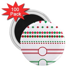 Christmas Borders Frames Holiday 2 25  Magnets (100 Pack) 