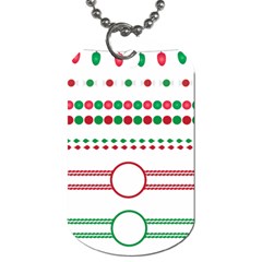 Christmas Borders Frames Holiday Dog Tag (two Sides)