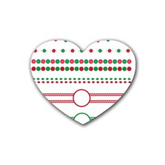 Christmas Borders Frames Holiday Rubber Coaster (heart) 