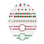 Christmas Borders Frames Holiday Ornament (Oval Filigree) Front