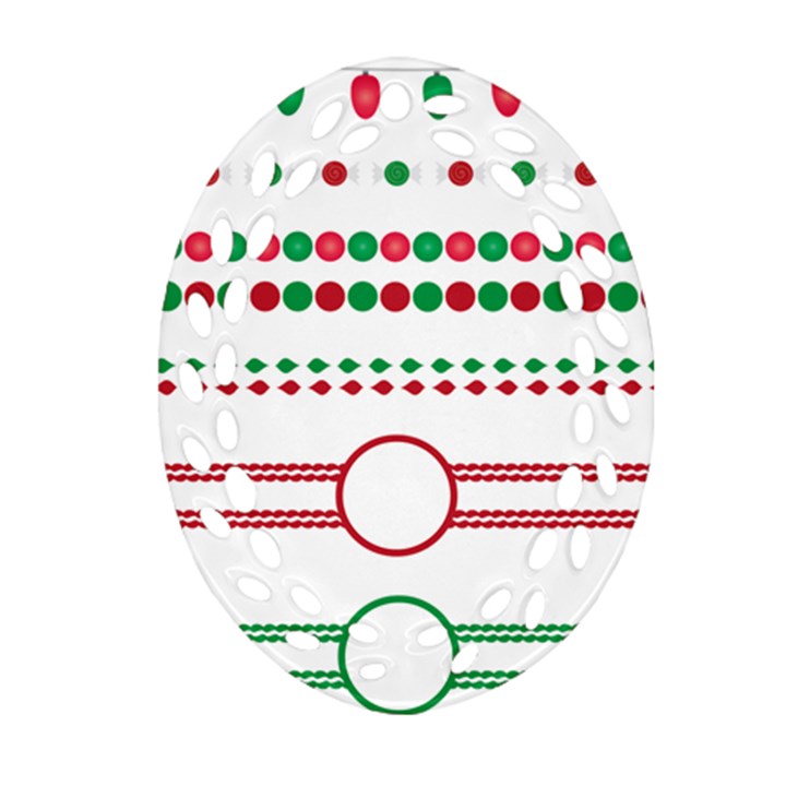 Christmas Borders Frames Holiday Ornament (Oval Filigree)