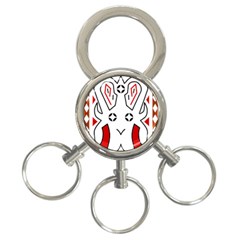 Traditional Art Torajan Pattern 3-ring Key Chains