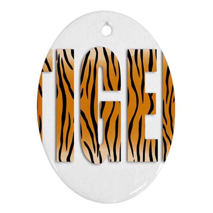 Tiger Bstract Animal Art Pattern Skin Oval Ornament (Two Sides)