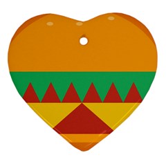 Burger Bread Food Cheese Vegetable Ornament (heart)