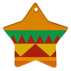 Burger Bread Food Cheese Vegetable Star Ornament (two Sides)