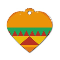 Burger Bread Food Cheese Vegetable Dog Tag Heart (two Sides) by Sudhe