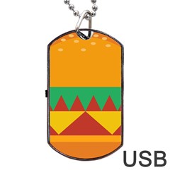 Burger Bread Food Cheese Vegetable Dog Tag Usb Flash (one Side) by Sudhe
