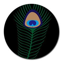 Peacock Feather Round Mousepads