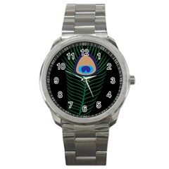 Peacock Feather Sport Metal Watch