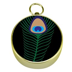 Peacock Feather Gold Compasses by Sudhe