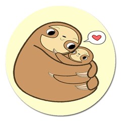 Sloth Magnet 5  (round)