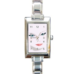 Face Beauty Woman Young Skin Rectangle Italian Charm Watch