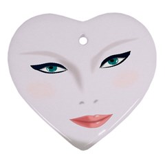 Face Beauty Woman Young Skin Heart Ornament (two Sides)