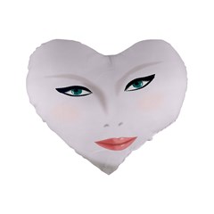 Face Beauty Woman Young Skin Standard 16  Premium Flano Heart Shape Cushions by Sudhe