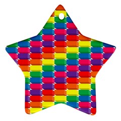 Rainbow 3d Cubes Red Orange Ornament (star)