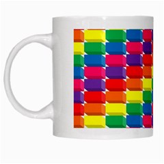 Rainbow 3d Cubes Red Orange White Mugs