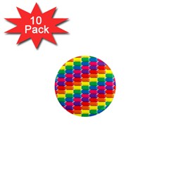 Rainbow 3d Cubes Red Orange 1  Mini Magnet (10 Pack) 