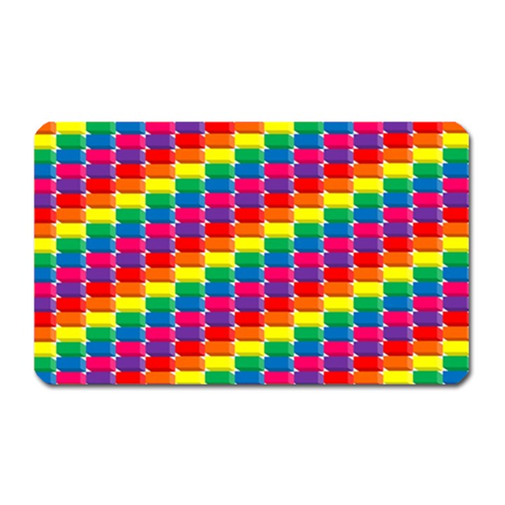 Rainbow 3d Cubes Red Orange Magnet (Rectangular)