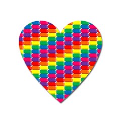 Rainbow 3d Cubes Red Orange Heart Magnet by Sudhe