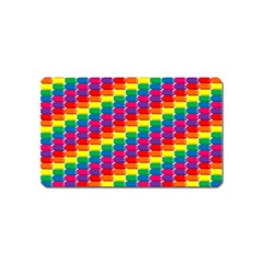 Rainbow 3d Cubes Red Orange Magnet (name Card)