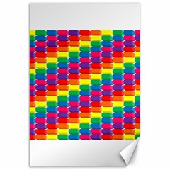 Rainbow 3d Cubes Red Orange Canvas 20  X 30  by Sudhe