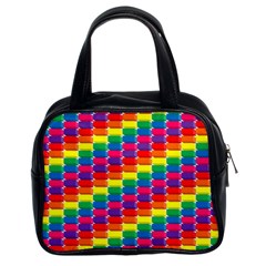 Rainbow 3d Cubes Red Orange Classic Handbag (two Sides) by Sudhe