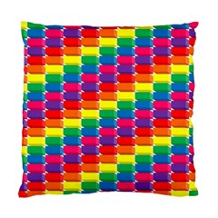 Rainbow 3d Cubes Red Orange Standard Cushion Case (two Sides) by Sudhe