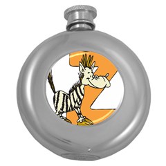 Zebra Animal Alphabet Z Wild Round Hip Flask (5 Oz)