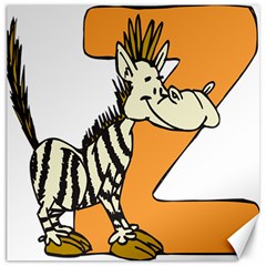 Zebra Animal Alphabet Z Wild Canvas 12  X 12 