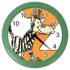 Zebra Animal Alphabet Z Wild Color Wall Clock