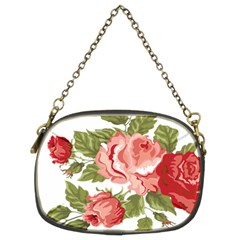 Flower Rose Pink Red Romantic Chain Purse (two Sides) by Sudhe