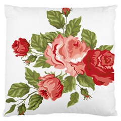 Flower Rose Pink Red Romantic Standard Flano Cushion Case (two Sides) by Sudhe