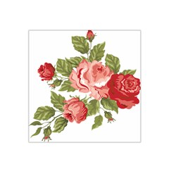 Flower Rose Pink Red Romantic Satin Bandana Scarf by Sudhe