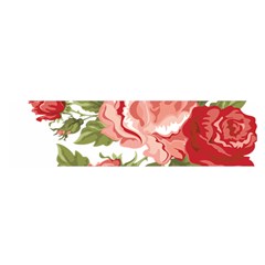 Flower Rose Pink Red Romantic Satin Scarf (oblong) by Sudhe