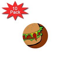 Burger Double 1  Mini Buttons (10 Pack) 