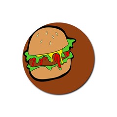 Burger Double Rubber Round Coaster (4 Pack) 