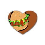 Burger Double Heart Coaster (4 pack)  Front