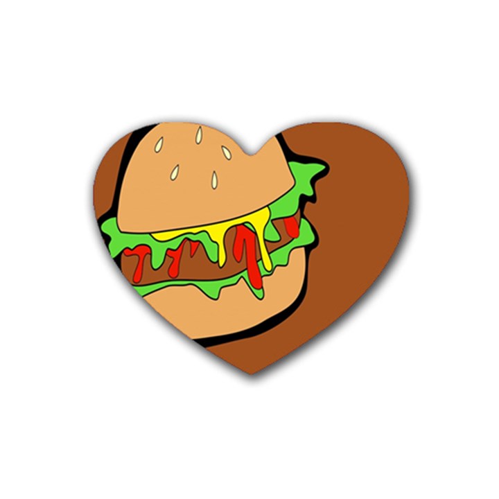 Burger Double Heart Coaster (4 pack) 