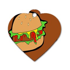 Burger Double Dog Tag Heart (two Sides) by Sudhe