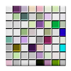 Color Tiles Abstract Mosaic Background Tile Coasters