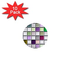 Color Tiles Abstract Mosaic Background 1  Mini Buttons (10 Pack) 