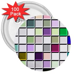 Color Tiles Abstract Mosaic Background 3  Buttons (100 Pack) 