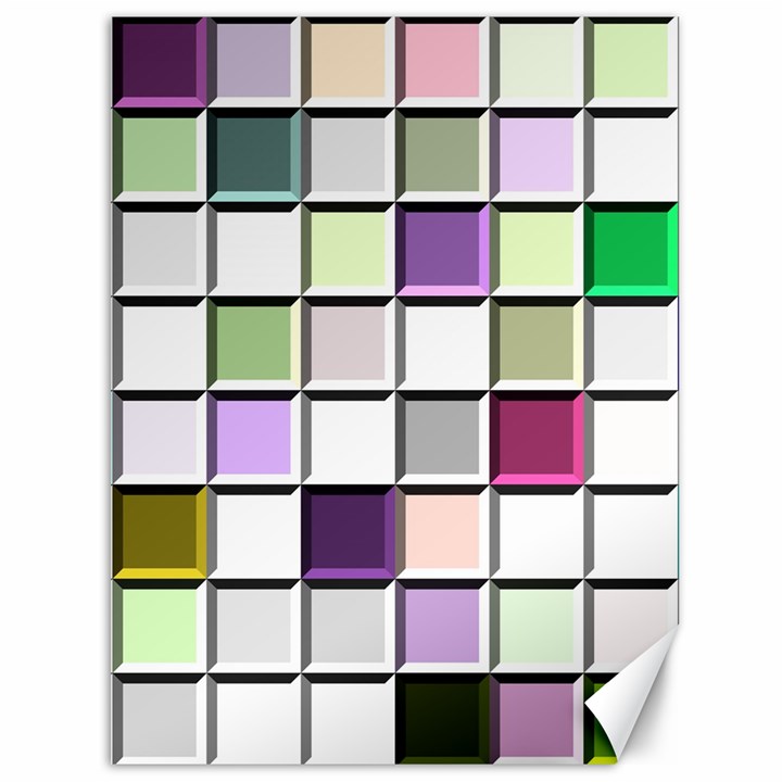 Color Tiles Abstract Mosaic Background Canvas 36  x 48 