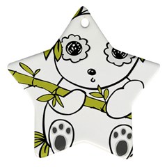 Panda China Chinese Furry Ornament (star) by Sudhe