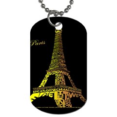 The Eiffel Tower Paris Dog Tag (one Side) by Sudhe