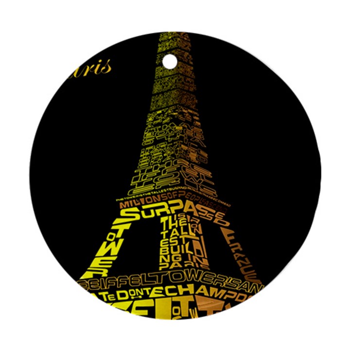 The Eiffel Tower Paris Round Ornament (Two Sides)