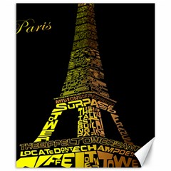 The Eiffel Tower Paris Canvas 8  X 10 