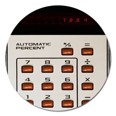 Vintage Calculator Magnet 5  (round)